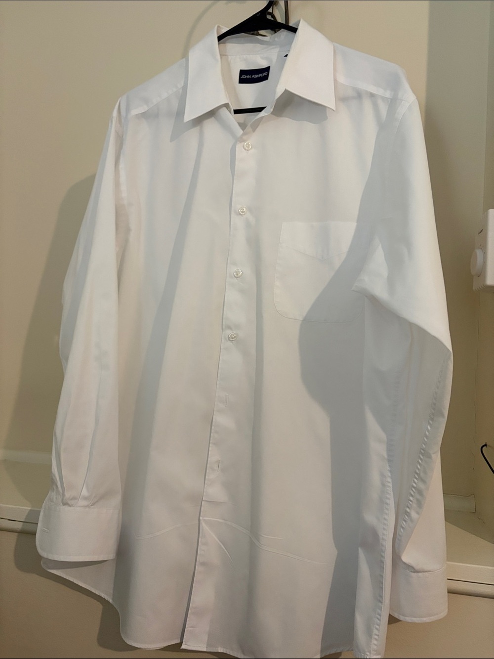 John Ashford White Men's Dress Shirt - Pocket Front